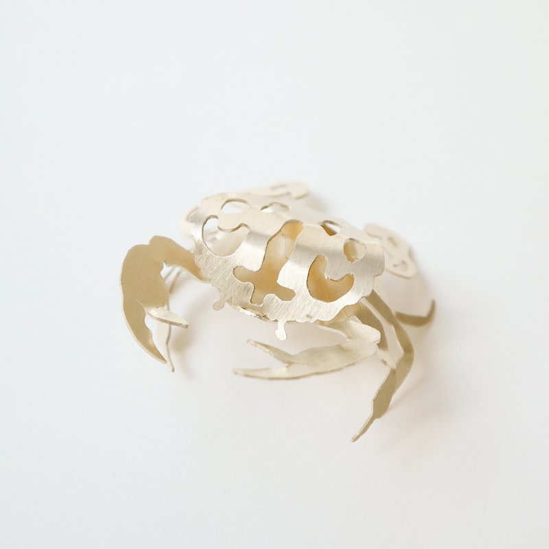 花カニ-イエロー動物折りたたみオーナメント装飾ガラスオーナメント - 置物 - 銅・真鍮 ゴールド