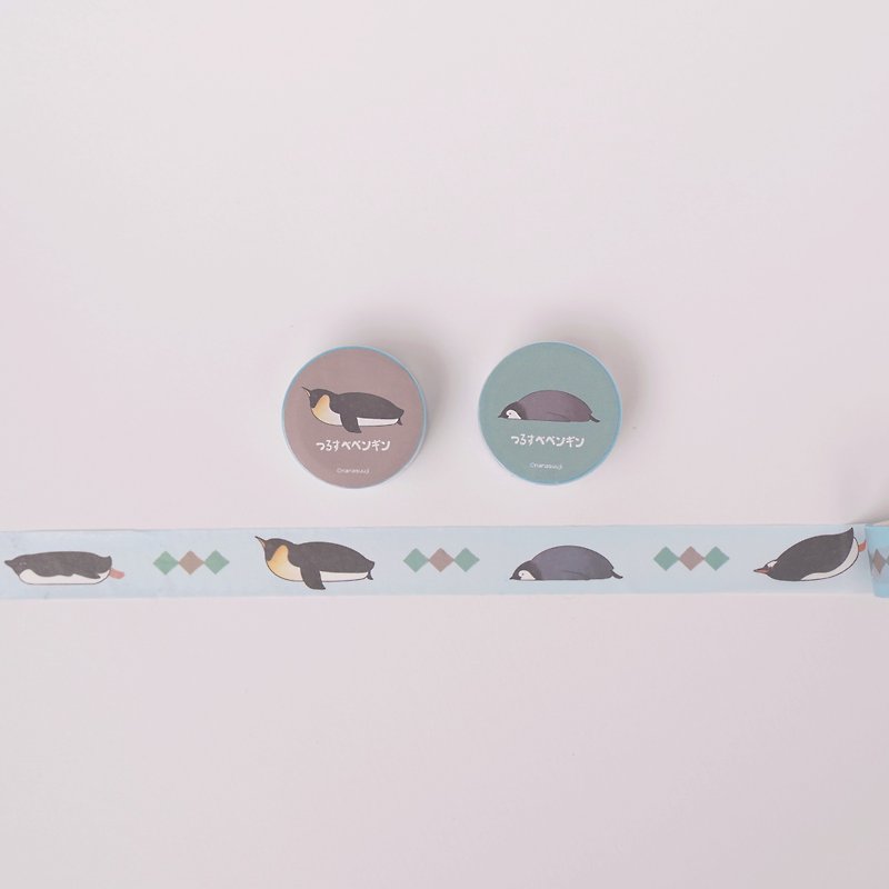【Slippery Penguin Series】Penguin Tape - Washi Tape - Other Materials Blue