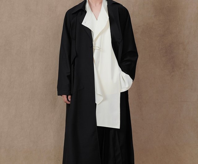 Deconstructed Dropped Sleeve Double Collar Trench Coat - Shop