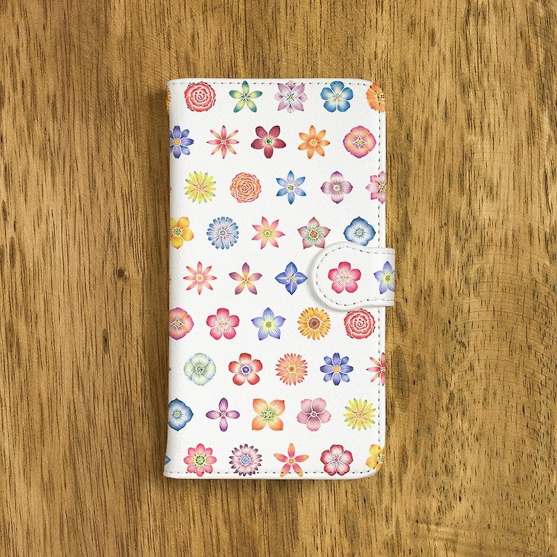 Fragments of a picture book. Handbook type smart case "Colorful flower pattern" TSC - 289 - Phone Cases - Plastic Multicolor