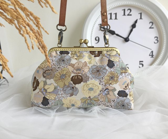 Flower sea kiss lock gold bag cross-body bag shoulder bag side