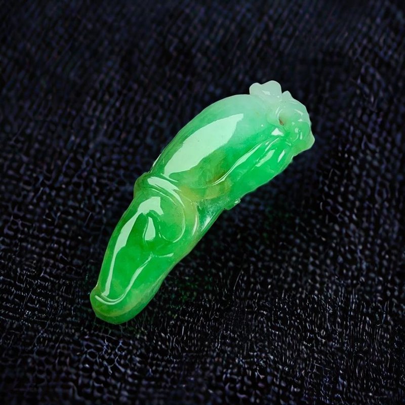Vivid Green Jadeite Melon Pendant | Natural Burmese Jadeite Grade A | Gift Idea - อื่นๆ - หยก สีเขียว