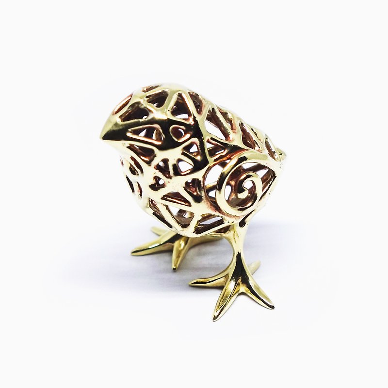 Golden chick -Brass-【Pio by Parakee】金色小雞家飾-黄銅- - ของวางตกแต่ง - โลหะ สีทอง