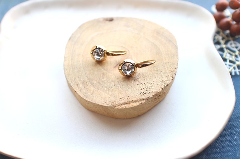White snow-Brass earrings - Earrings & Clip-ons - Copper & Brass White