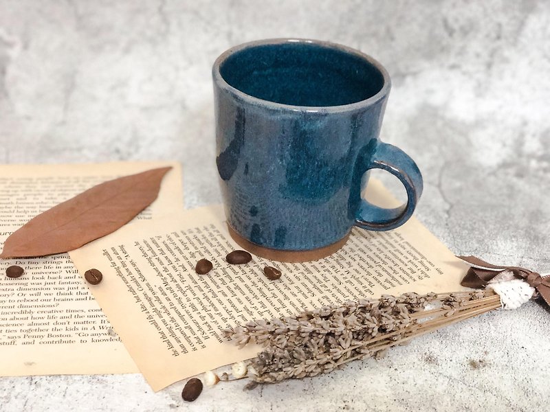 Blue mug - แก้วมัค/แก้วกาแฟ - ดินเผา 