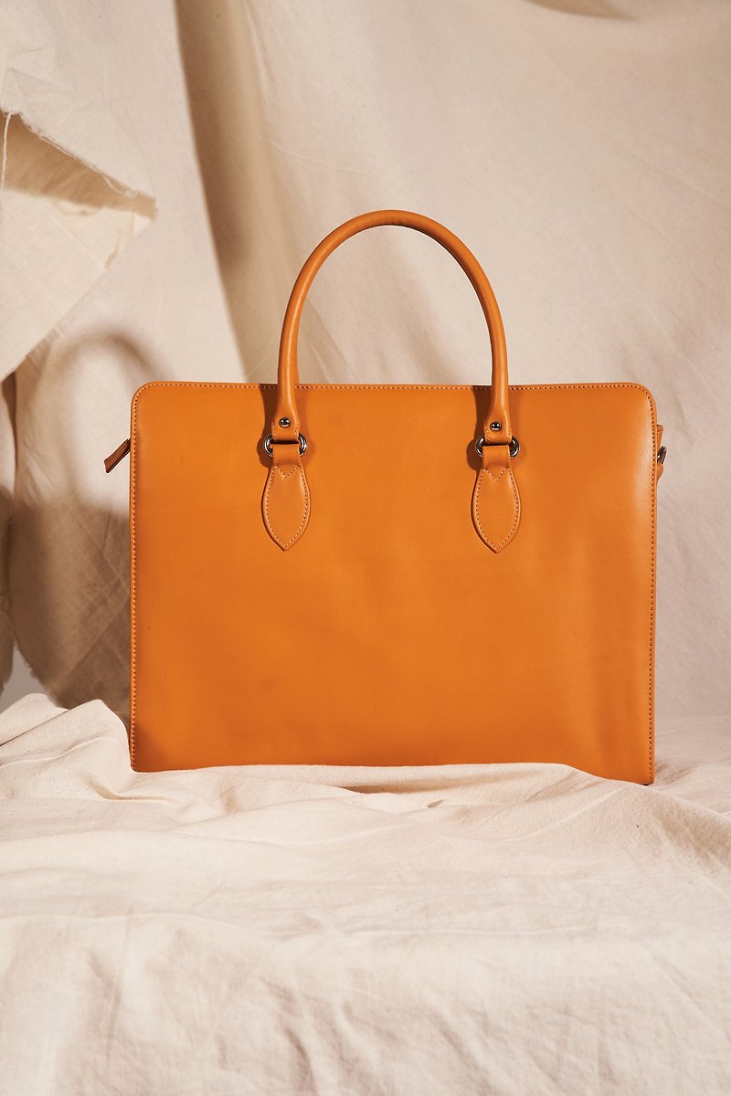 Young and Promising Briefcase Quicksand Yellow - Briefcases & Doctor Bags - Genuine Leather Orange
