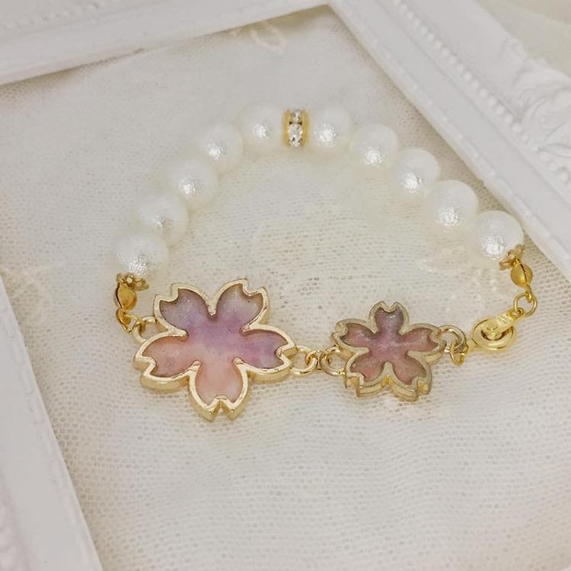 [Atelier A.] Mother's Day Featured Romantic Pink Sakura Cool Stone Bracelet - สร้อยข้อมือ - อะคริลิค 