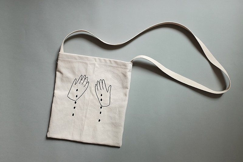 by.dorisliu － Don't cry for me  Canvas Bag - Messenger Bags & Sling Bags - Cotton & Hemp White