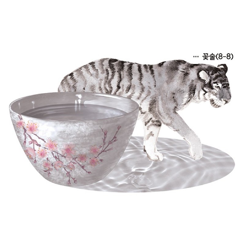 Oriental flower cup _ 8 (honne market) blackraccoon - 貼紙 - 紙 銀色