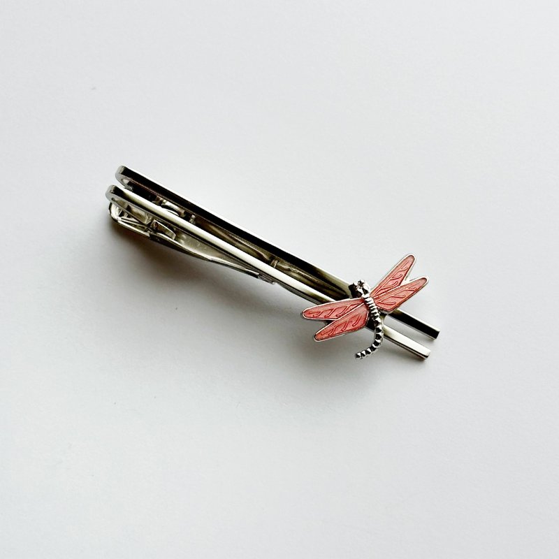 Dragonfly [Rosy flush] Cloisonne tie pin Red metal Cloisonné - Ties & Tie Clips - Other Materials Pink