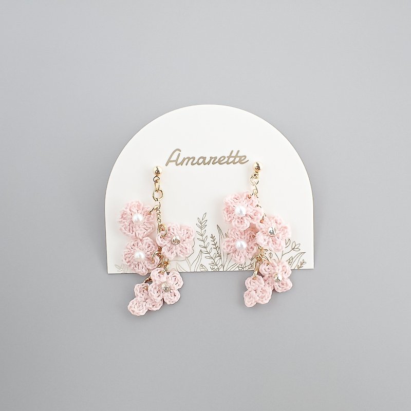 Flower Assortment Earrings/Earings - Earrings & Clip-ons - Cotton & Hemp Pink