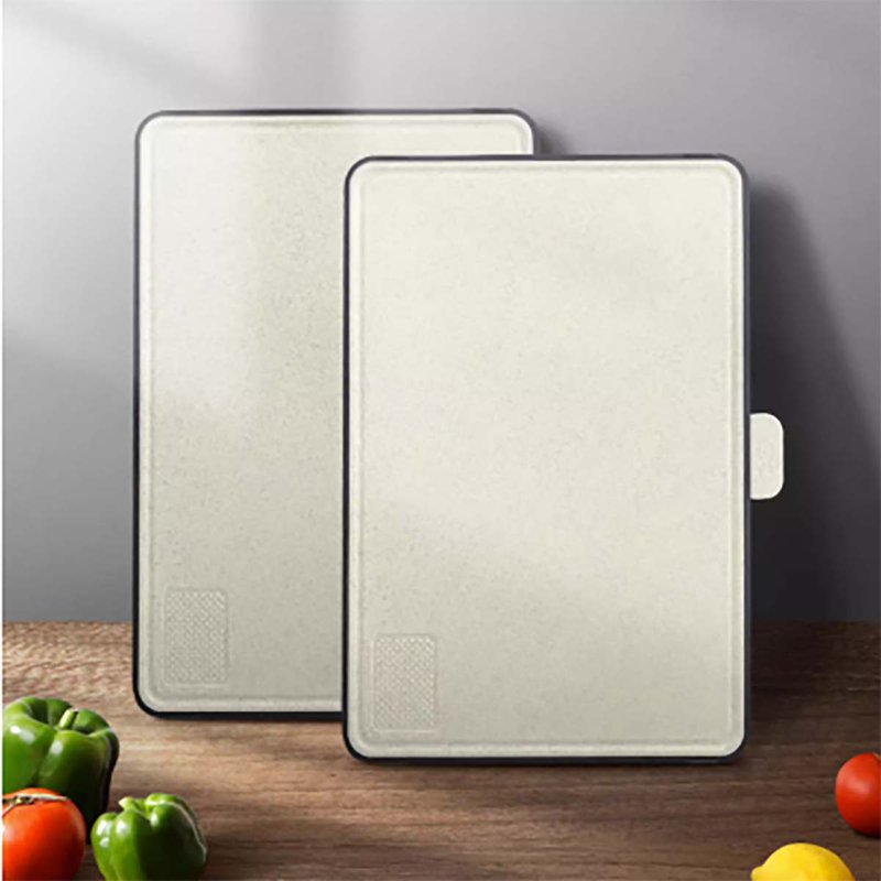 [Free Shipping] Household Wheat Straw Solid Wood Plastic Double-sided Cutting Board - Cookware - Other Materials White