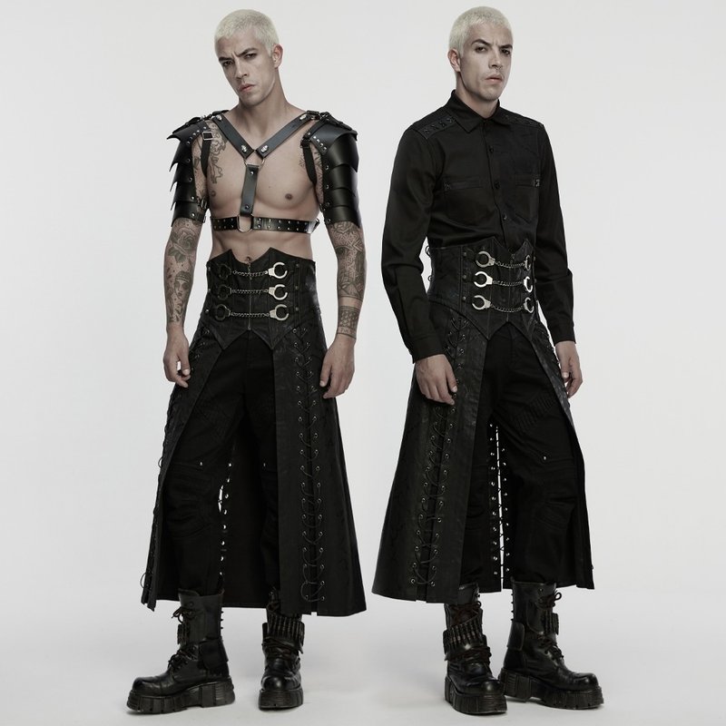 塔塔洛斯反叛囚徒手銬戰裙 - 男長褲/休閒褲 - 其他材質 黑色