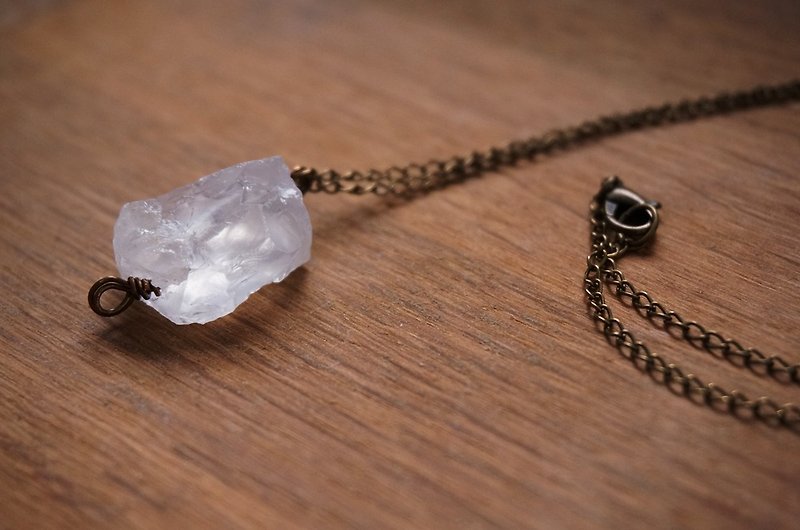 Air- Raw stone Simple Series: white crystal necklace RAW STONE - Necklaces - Gemstone White
