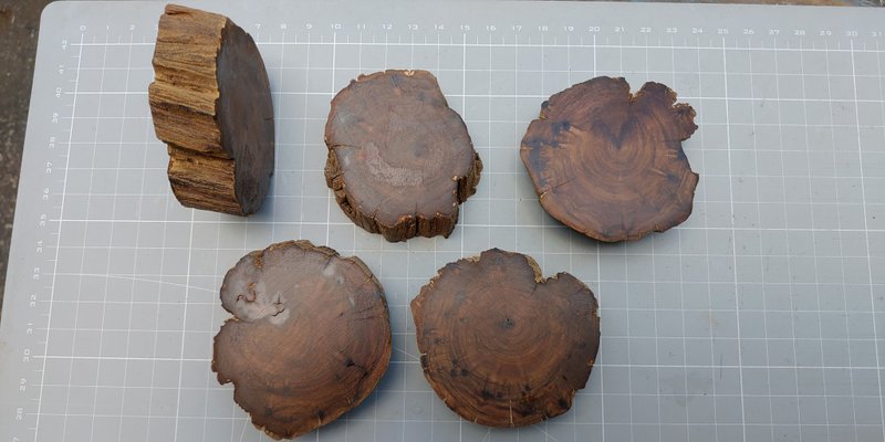 Taiwan inverted Xiaonan root and head material small coaster B - Items for Display - Wood 