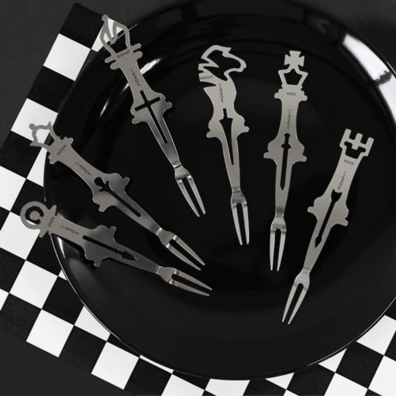 [Desk + 1] chess fruit fork - Six enrolled - Cutlery & Flatware - Other Metals 