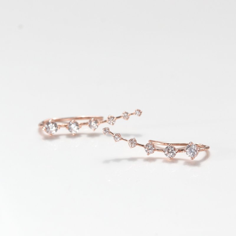 14K 羽毛鑽造型耳針耳環(單個) - 耳環/耳夾 - 貴金屬 金色