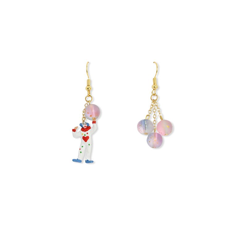 Mini clown spelled colorful wave earrings limited edition - Earrings & Clip-ons - Other Materials Multicolor