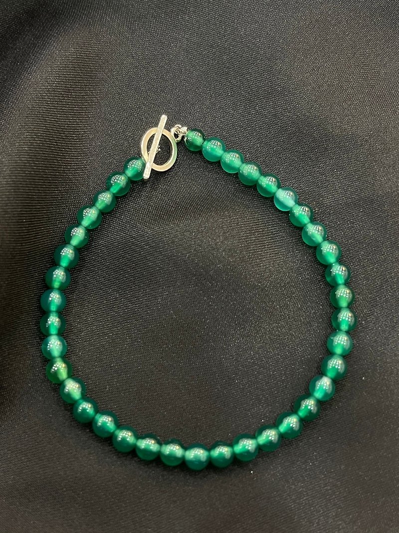 [Bracelet] Green Jade Bracelet with Beads - Mother's Day/Graduation Gift/Valentine's Day Gift - Bracelets - Sterling Silver Green