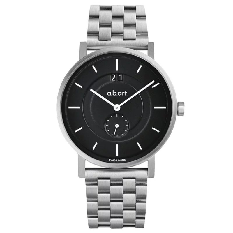 a.b.art O Series Multi-Layered Round Track Steel Band Watch - Classic Black O602SC - Men's & Unisex Watches - Stainless Steel Black