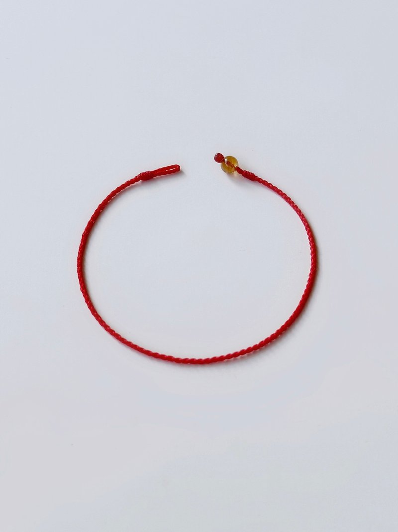 Candy yellow tourmaline/four-strand ultra-fine Wax thread bracelet/wealth-confidence-hope - สร้อยข้อมือ - วัสดุอื่นๆ สีเหลือง