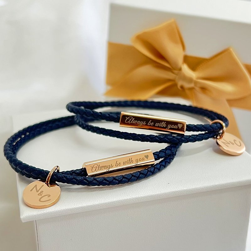 [Made in Hong Kong] On sale! Valentine's Day gift | Couple bracelet | Couple bracelet | Leather bracelet - สร้อยข้อมือ - หนังแท้ 