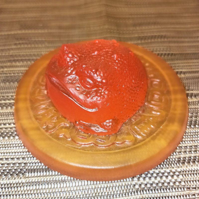 Lucky toad figurine decoration - ของวางตกแต่ง - เรซิน สีส้ม