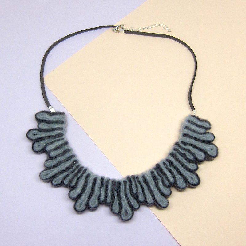 Splash Necklace – Grey - Necklaces - Wool Gray