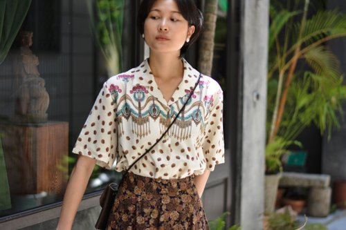 Flower Flow  Vintage Short Sleeve Shirt - Shop Shima Women's