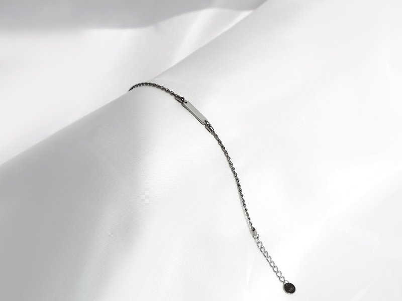 Bar Rope Chain Bracelet | Grey - Bracelets - Stainless Steel Black