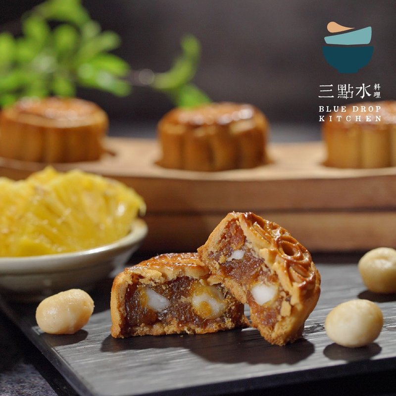【門市自取】土鳳梨夏威夷果仁月餅禮盒 *早鳥優惠至15/9* - 鹹派/甜派 - 新鮮食材 金色
