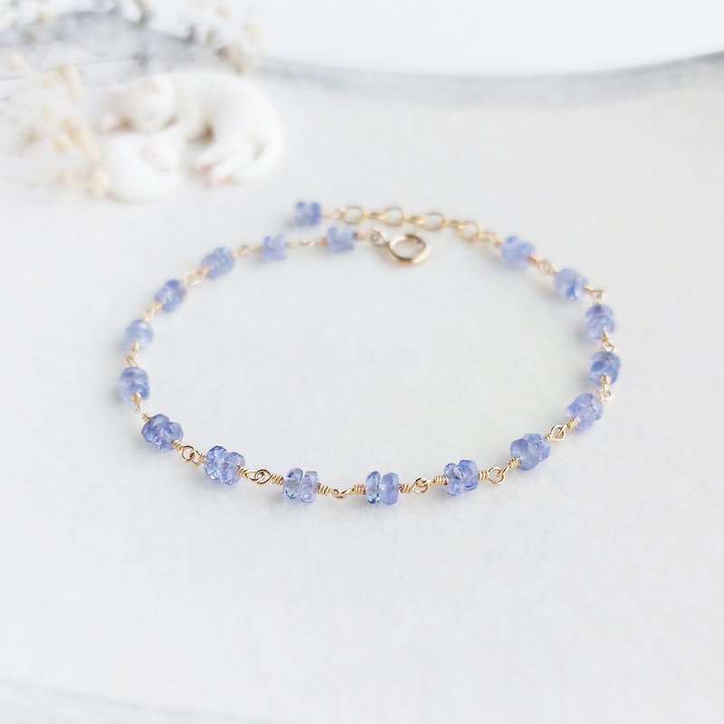Stone/Tanzanite x 14KGF Bracelet - Bracelets - Semi-Precious Stones Blue