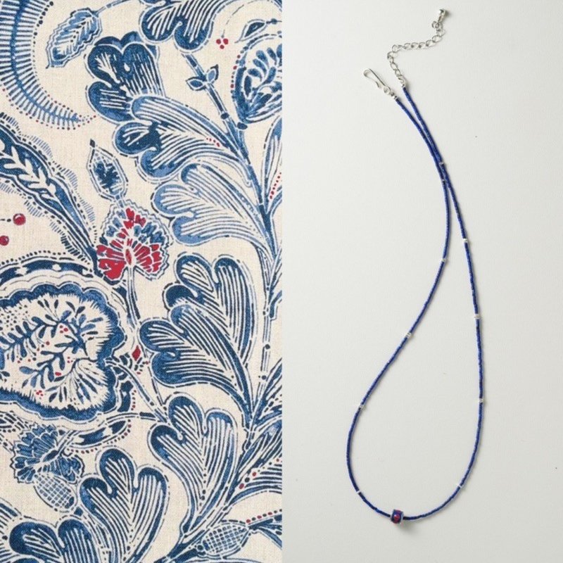 Original ultra-fine lapis lazuli necklace handmade s925 silver clavicle chain - สร้อยคอทรง Collar - หยก สีน้ำเงิน