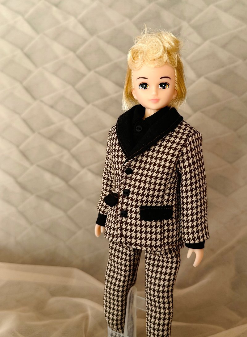 Licca-chan Boyfriend Houndstooth Suit Set - ตุ๊กตา - วัสดุอื่นๆ หลากหลายสี