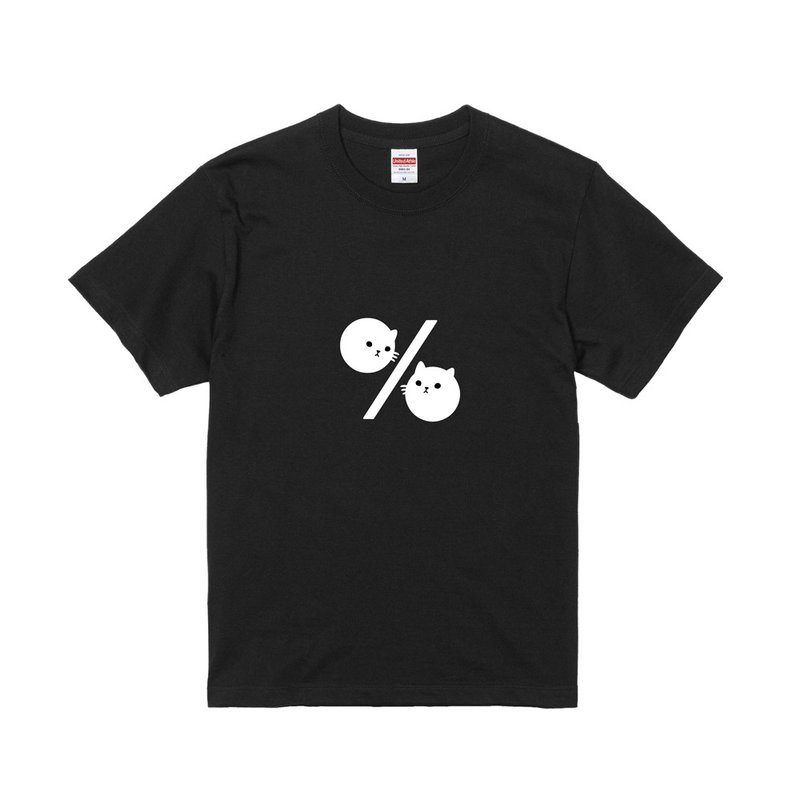 字裡貓間T恤 - 百分號 - 帽T/大學T - 棉．麻 黑色