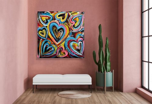 絵画ハート型 絵画 壁絵画時計 壁掛け時計 静音時計 アートパネル 壁飾り ハート形の