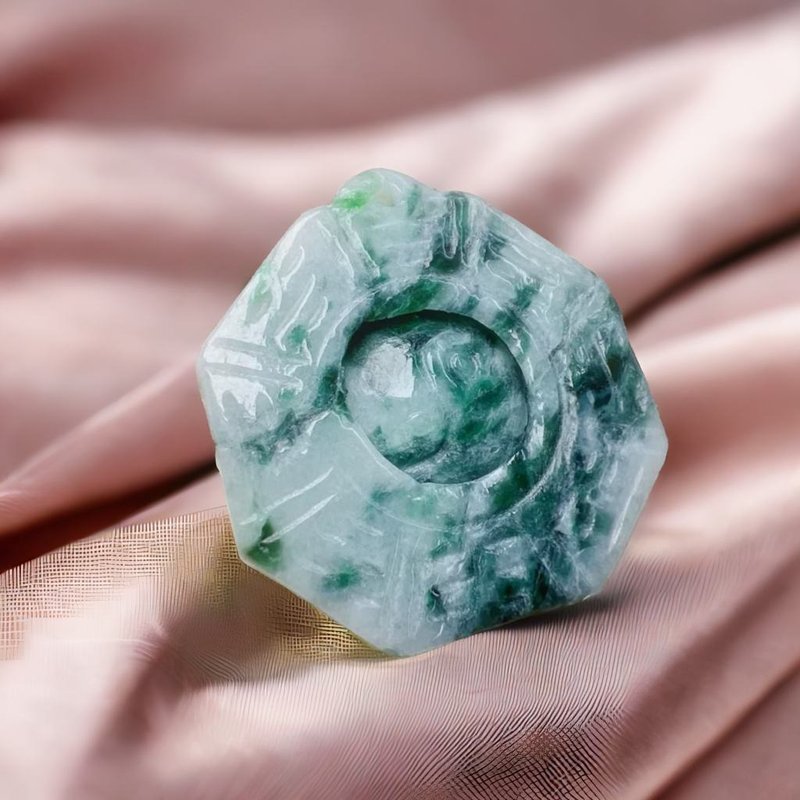 【擋煞‧避邪】飄花翡翠八卦項鍊 | 天然緬甸玉A貨翡翠 | 送禮 - 項鍊 - 玉石 多色