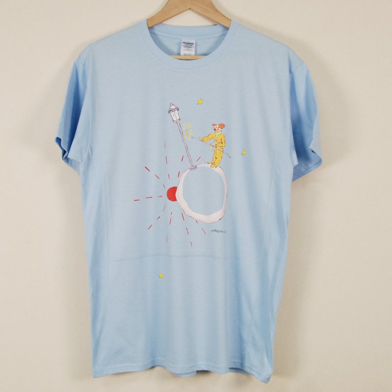 星の王子さまクラシック承認 -  Tシャツ：[ハード]ランプライター子供半袖Tシャツ、AA03 - その他 - コットン・麻 イエロー