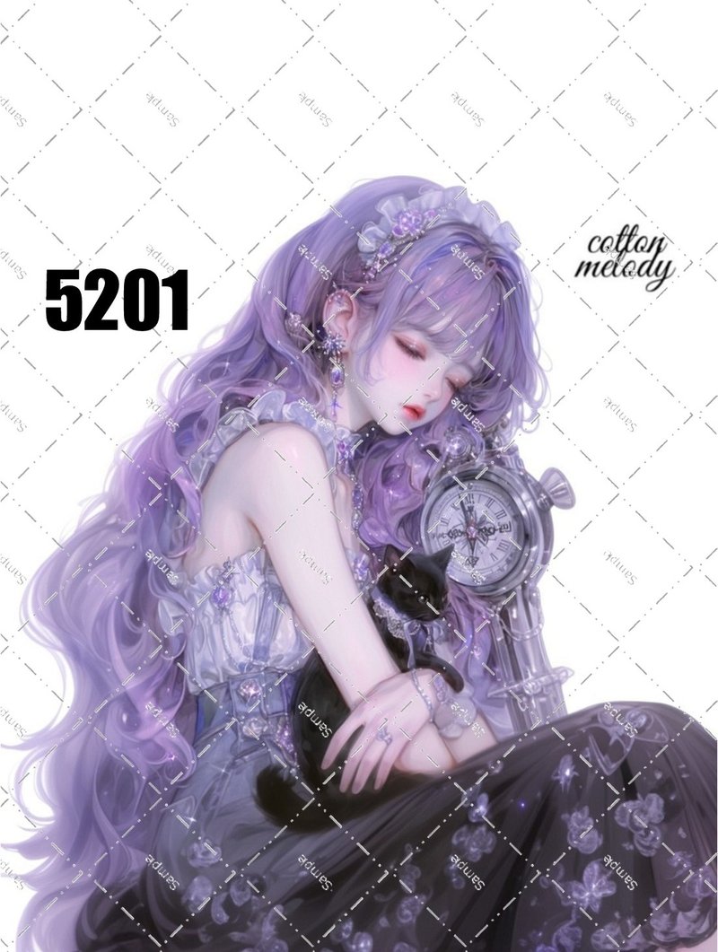 original sticker no.5201 人物ステッカー オリジナルステッカー オリジナル人物ステッカー 装飾ステッカー cotton melody - 貼紙 - 紙 