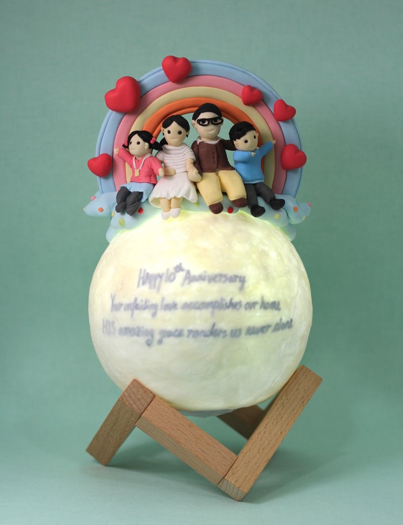 Customized portrait Bluetooth sound planet story light, a permanent wedding gift, (only sent to Hong Kong) - โคมไฟ - ดินเหนียว 