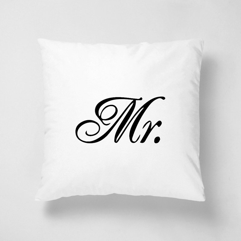 Mr. Honorary Name 40x40cm Short Pillow Pillow/Pillowcase - Valentine's Day/Wedding Gift - Pillows & Cushions - Polyester White
