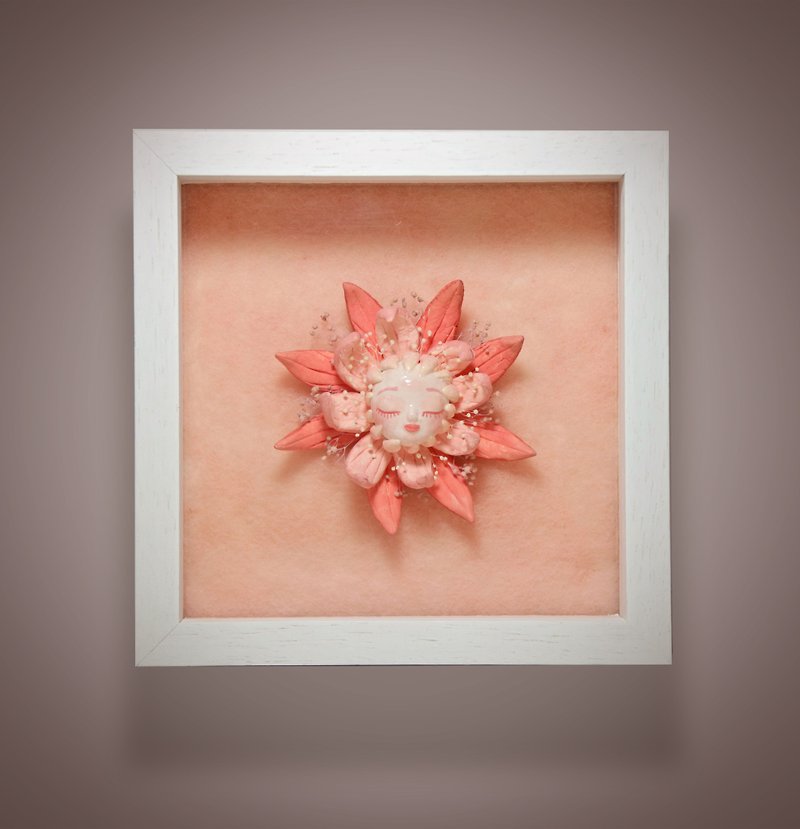 Do not know | clay flower doll three-dimensional decorative painting - Posters - Clay Pink