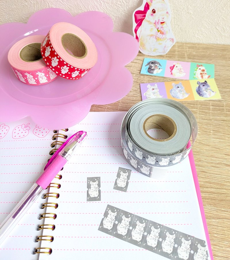 チンチラのラベラーシール - ステッカー・シール - 紙 グレー