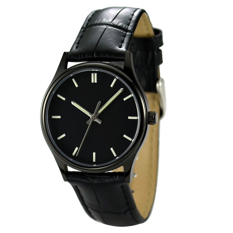 夜光條釘手錶 全球免運 - 男裝錶/中性錶 - 不鏽鋼 黑色