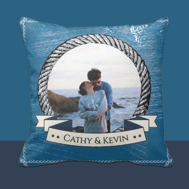 Customise pillow- Navy marina couple cushion - หมอน - เส้นใยสังเคราะห์ หลากหลายสี
