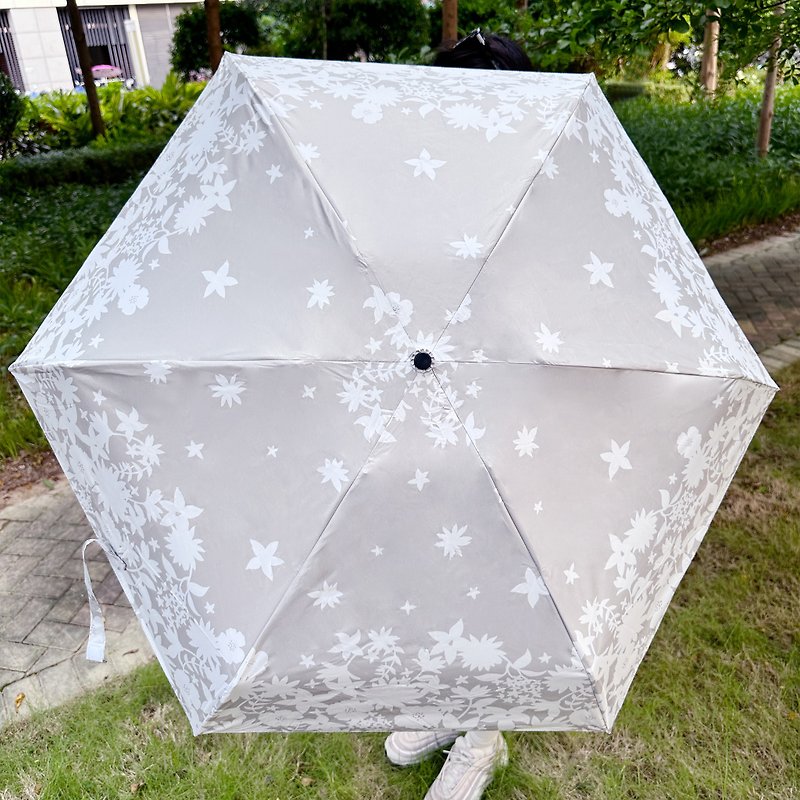 ハンドバッグ 5つ折り傘 晴雨兼用 ミニポケット傘ブラック紫外線防止 日焼け止め - 傘・雨具 - その他の化学繊維 