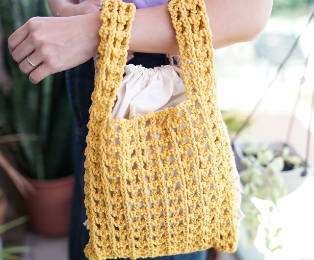 Crochet Simple Tote Bag Pattern Bicolor Bag Crochet Purse 