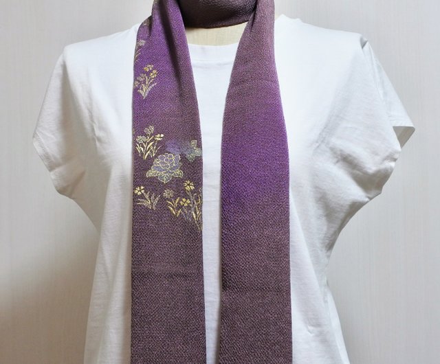 着物リメイク 帯揚げで作ったストール - ショップ 猫豆 マフラー