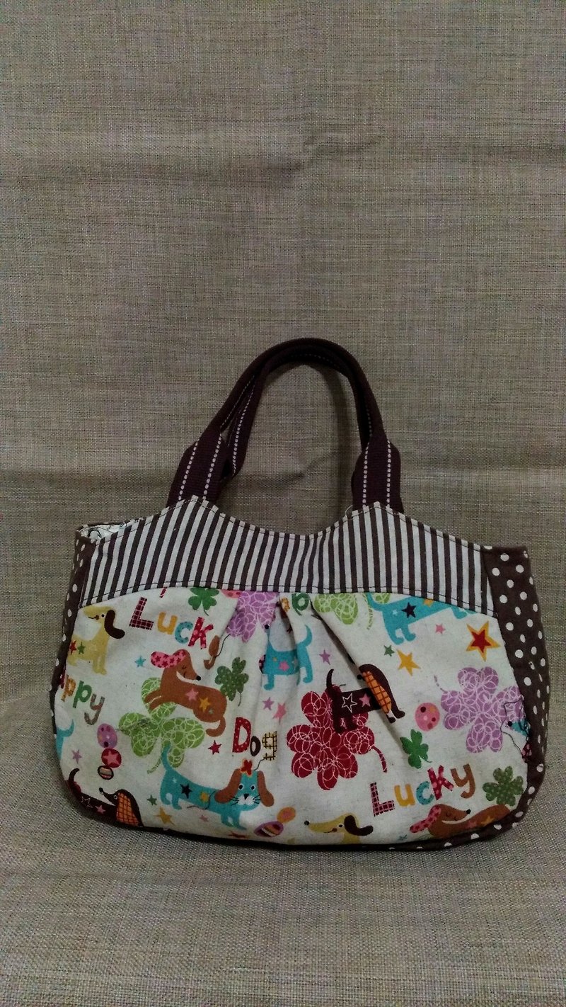 LUCK Walking package*Ayako hand made*Japanese cotton Linen+ waterproof - Handbags & Totes - Cotton & Hemp Brown