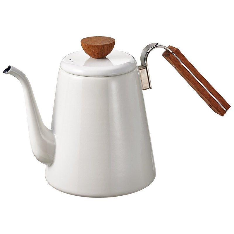 Hario Bona enamel slender pot/ BDK-80-W - เครื่องทำกาแฟ - วัตถุเคลือบ ขาว